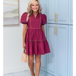 NWT Avara Maureen Dress Burgundy